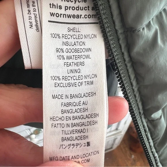 EUC Patagonia Down Sweater Puffer Jacket women’s sage green blue XXL good 4 XL - Picture 11 of 11